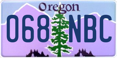 OR license plate 068NBC