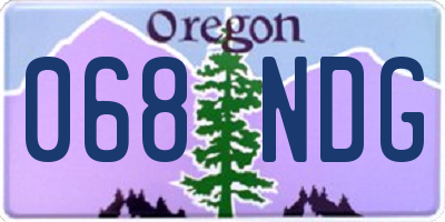 OR license plate 068NDG