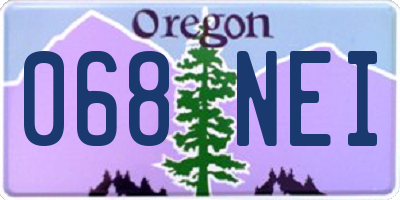 OR license plate 068NEI