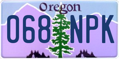 OR license plate 068NPK