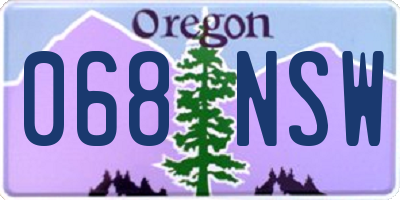 OR license plate 068NSW