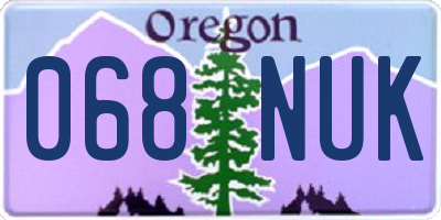 OR license plate 068NUK
