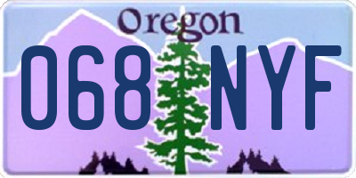 OR license plate 068NYF