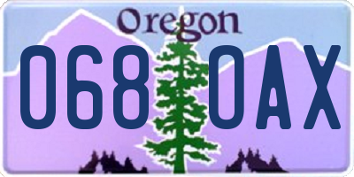 OR license plate 068OAX