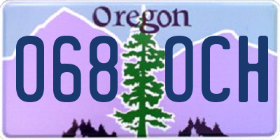 OR license plate 068OCH