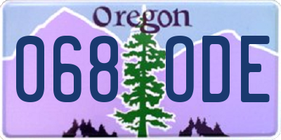 OR license plate 068ODE
