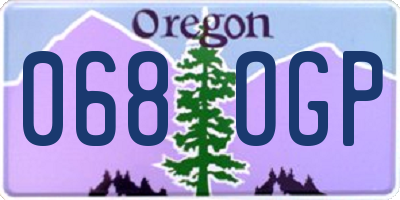 OR license plate 068OGP