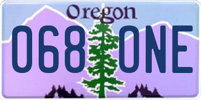 OR license plate 068ONE