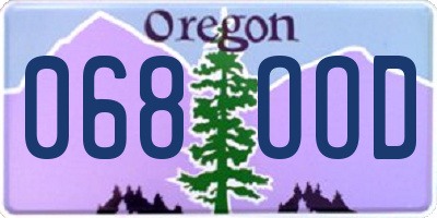 OR license plate 068OOD