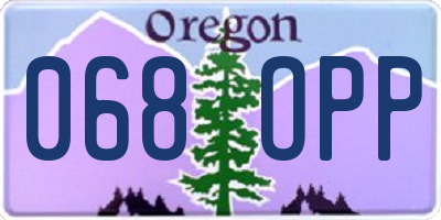 OR license plate 068OPP