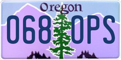 OR license plate 068OPS