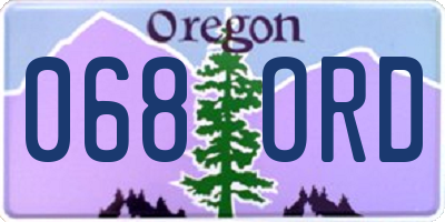 OR license plate 068ORD