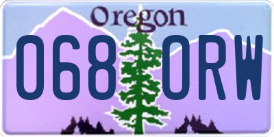 OR license plate 068ORW