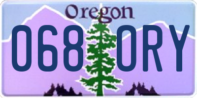 OR license plate 068ORY