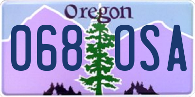 OR license plate 068OSA