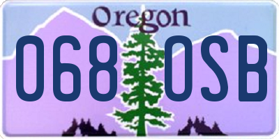 OR license plate 068OSB
