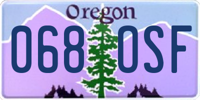 OR license plate 068OSF