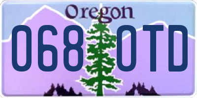 OR license plate 068OTD