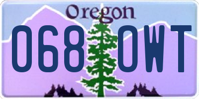 OR license plate 068OWT