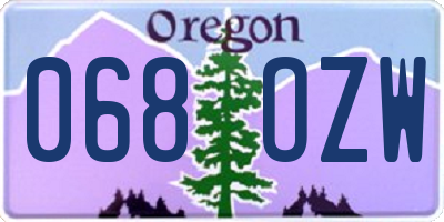 OR license plate 068OZW