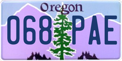 OR license plate 068PAE