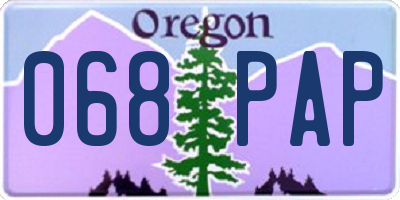 OR license plate 068PAP