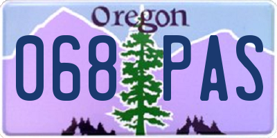 OR license plate 068PAS