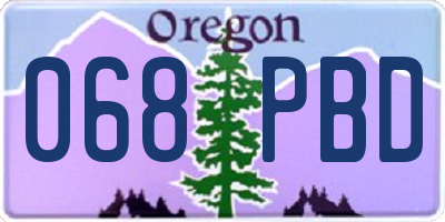 OR license plate 068PBD