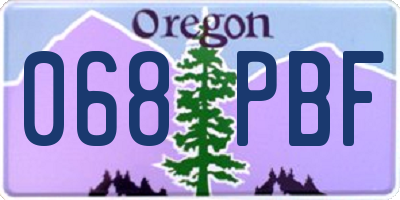 OR license plate 068PBF