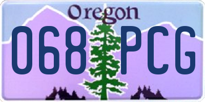 OR license plate 068PCG