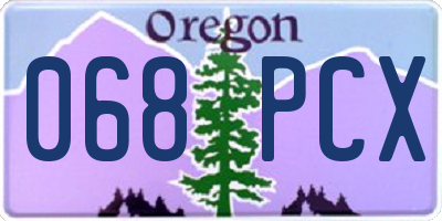 OR license plate 068PCX