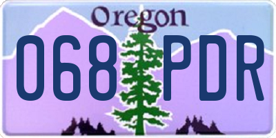 OR license plate 068PDR