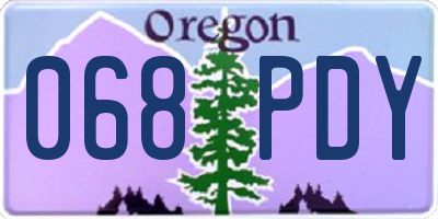 OR license plate 068PDY