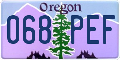 OR license plate 068PEF