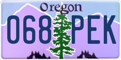 OR license plate 068PEK