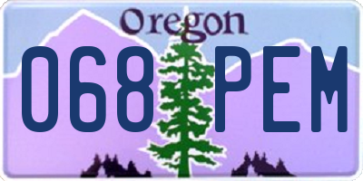 OR license plate 068PEM
