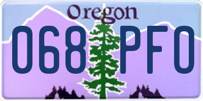 OR license plate 068PFO