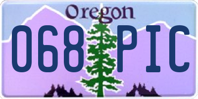 OR license plate 068PIC