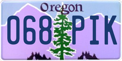 OR license plate 068PIK