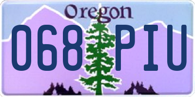 OR license plate 068PIU
