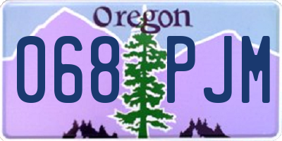 OR license plate 068PJM