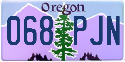 OR license plate 068PJN