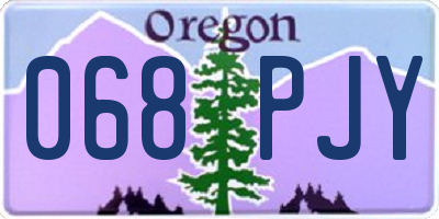 OR license plate 068PJY