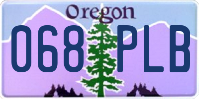 OR license plate 068PLB