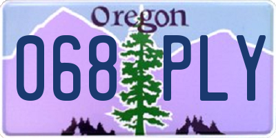 OR license plate 068PLY