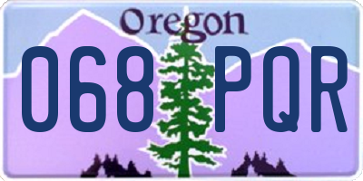 OR license plate 068PQR