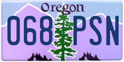 OR license plate 068PSN