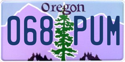 OR license plate 068PUM
