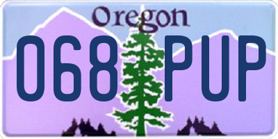 OR license plate 068PUP