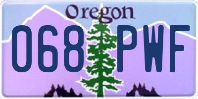 OR license plate 068PWF